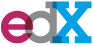 Purple, gray, and blue edx logo