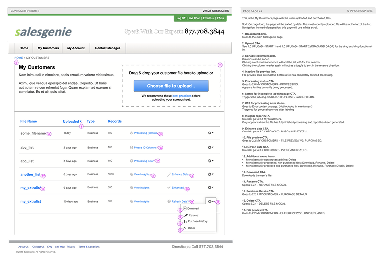 Post-Upload dashboard
