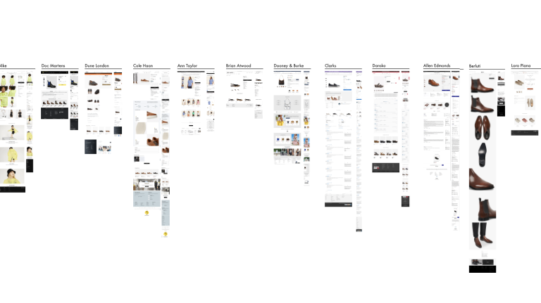 Line-up of competitor PDP pages