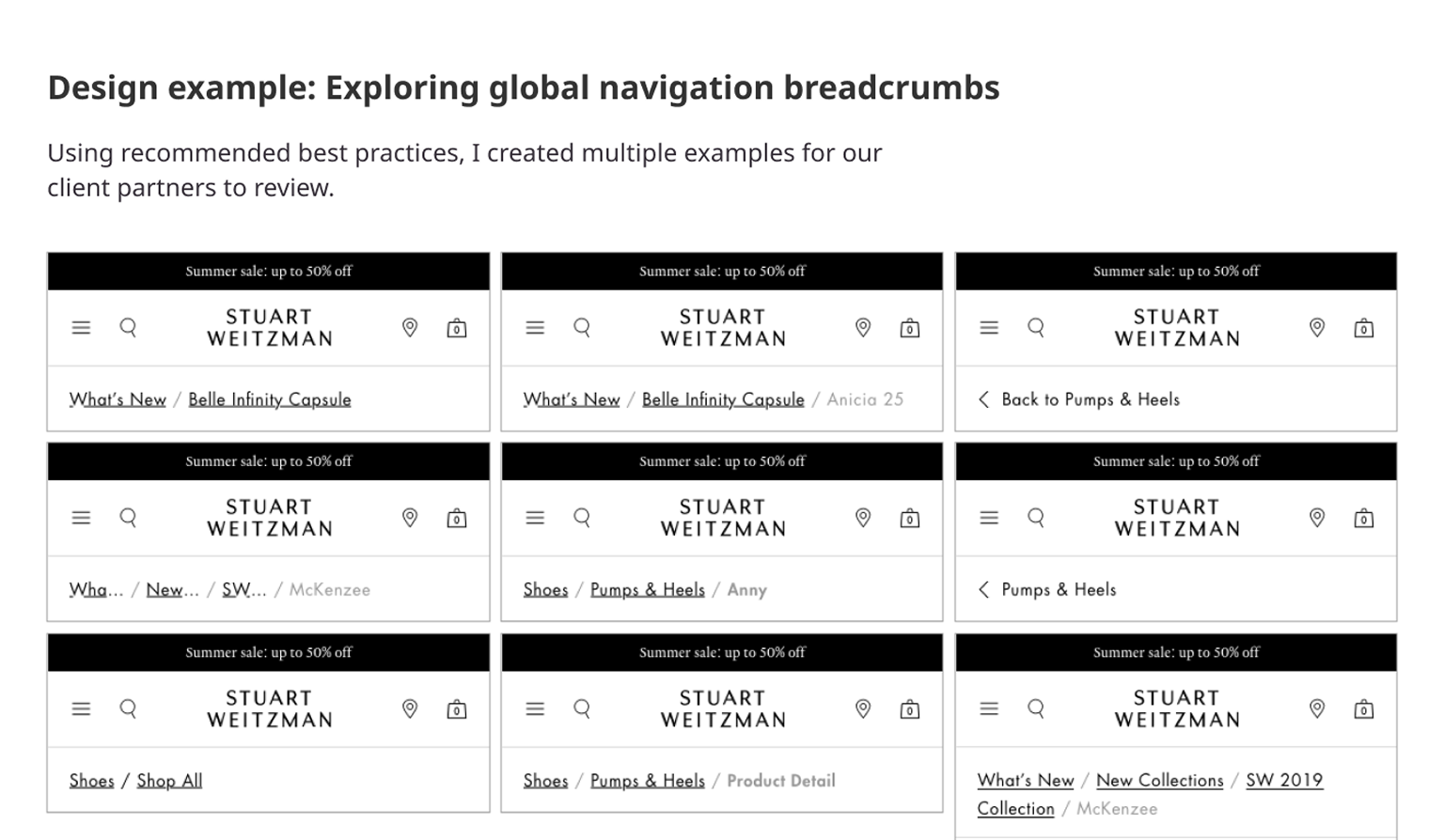 Exploring navigation breadcrumbs